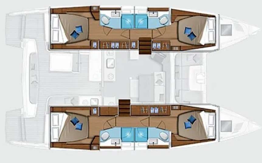 Layout of the boat Lagoon 46