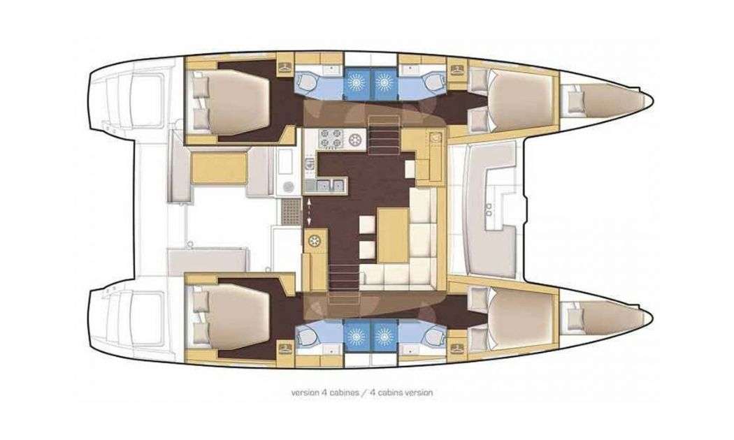 Layout of the boat Lagoon 46