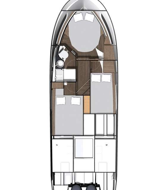 Layout of the boat Merry Fisher 1095