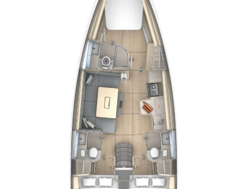Layout of the boat Dufour 41
