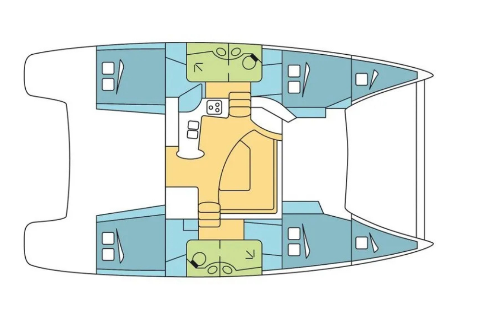 Distribución del barco Lipari 41