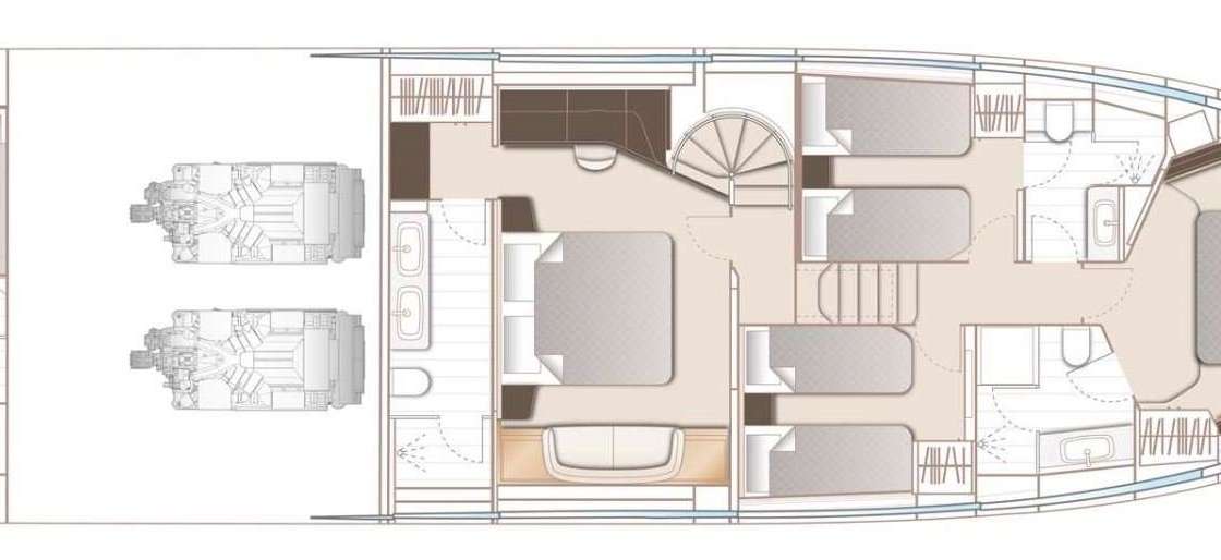 Layout of the boat Princess Y72