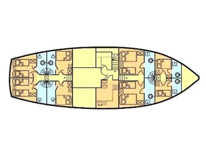 Layout of the boat Queen of Adriatic