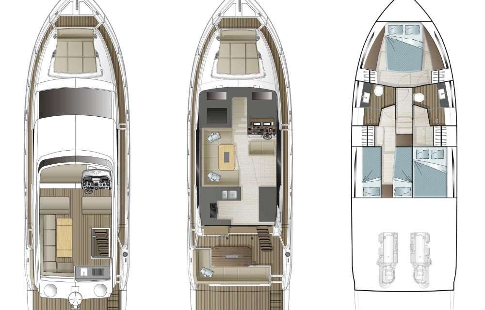 Layout of the boat Sealine F430