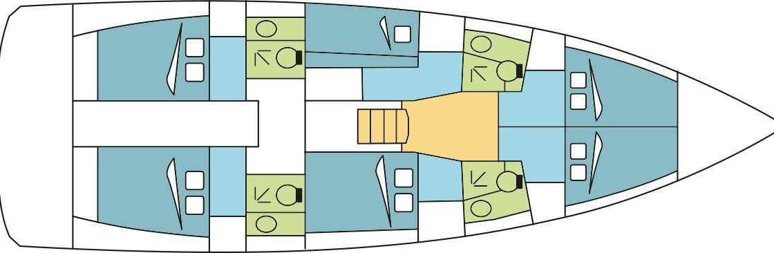 Distribución del barco Sun Loft 47