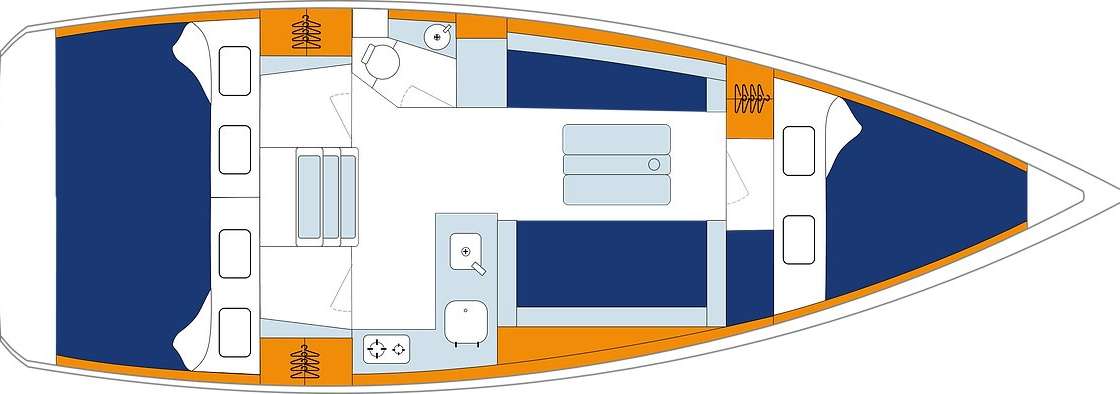 Piano della barca Sun Odyssey 349