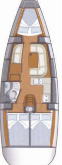 Layout of the boat Sun Odyssey 36i