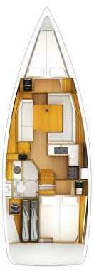 Distribución del barco Sun Odyssey 379