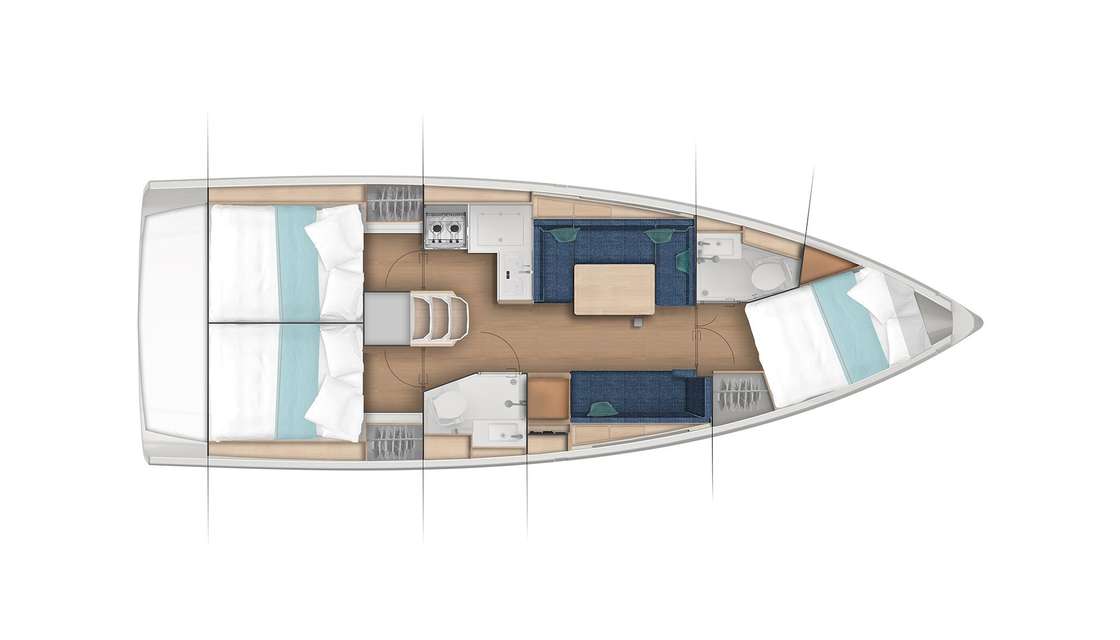 Plans du bateau Sun Odyssey 380