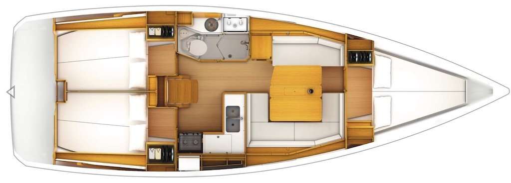 План яхты Sun Odyssey 389