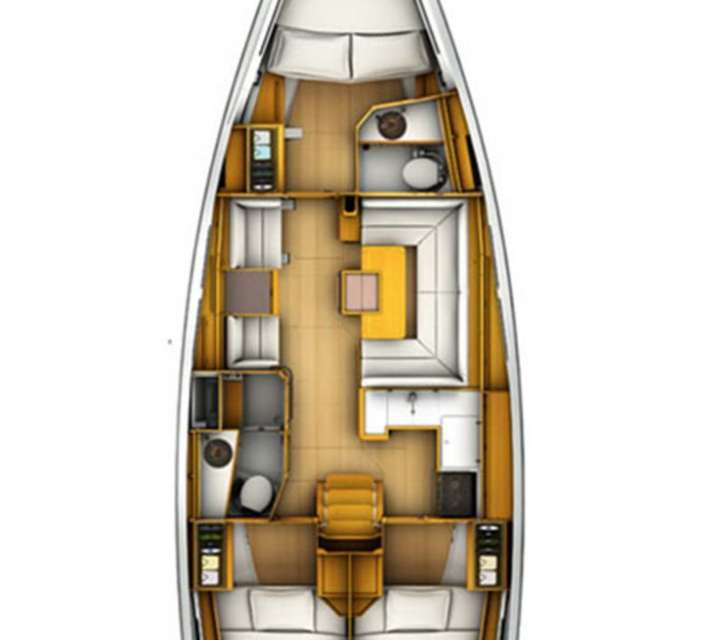 Distribución del barco Sun Odyssey 409