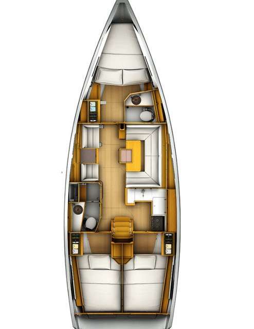 Distribución del barco Sun Odyssey 409