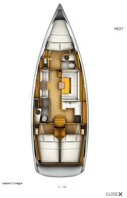 Layout of the boat Sun Odyssey 409