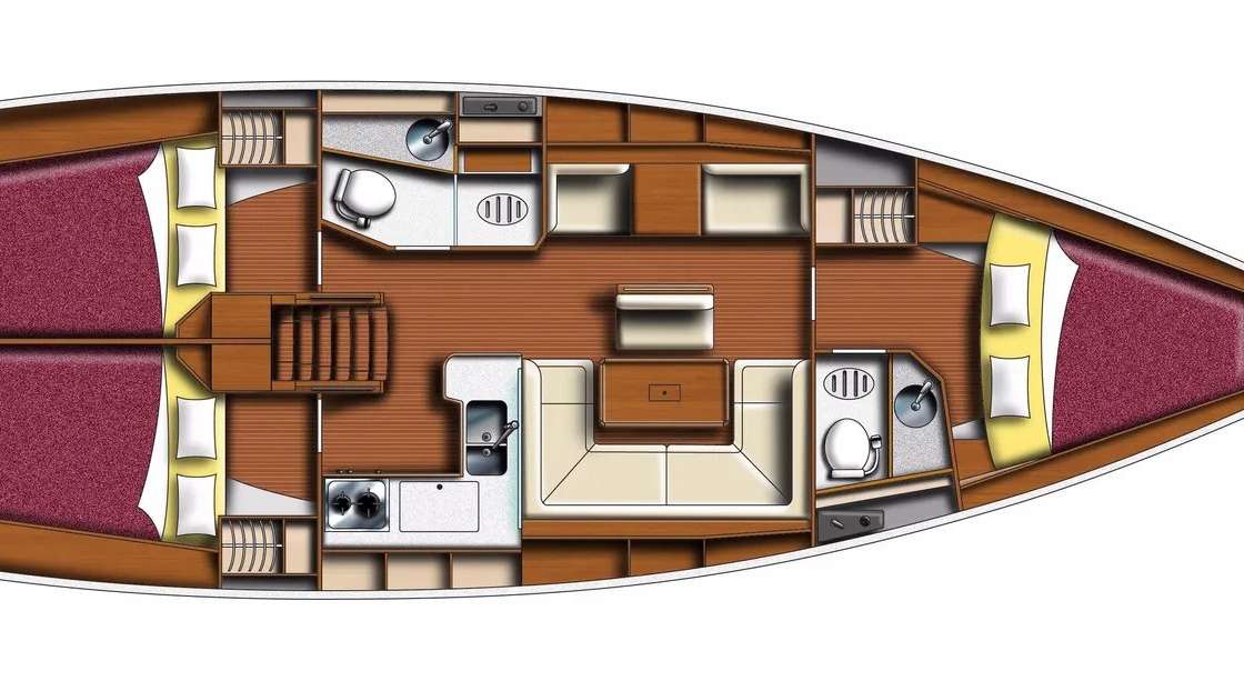 План яхты Sun Odyssey 409