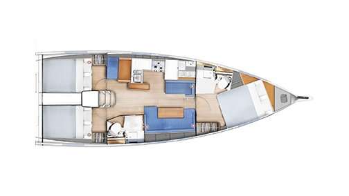 Piano della barca Sun Odyssey 410