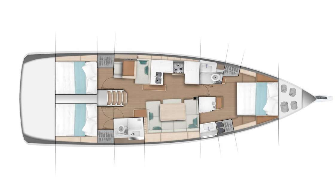 План яхты Sun Odyssey 410