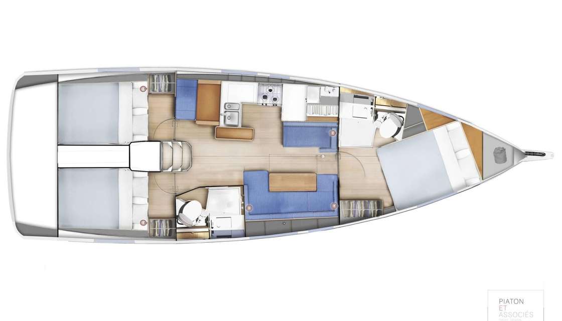 Plans du bateau Sun Odyssey 410