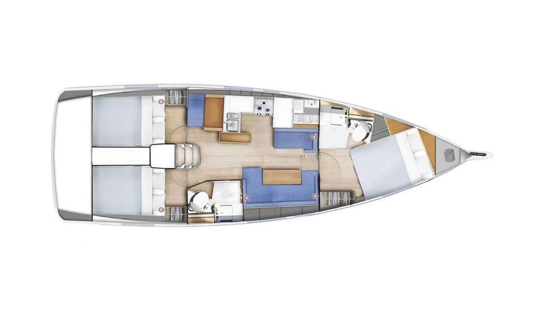План яхты Sun Odyssey 410