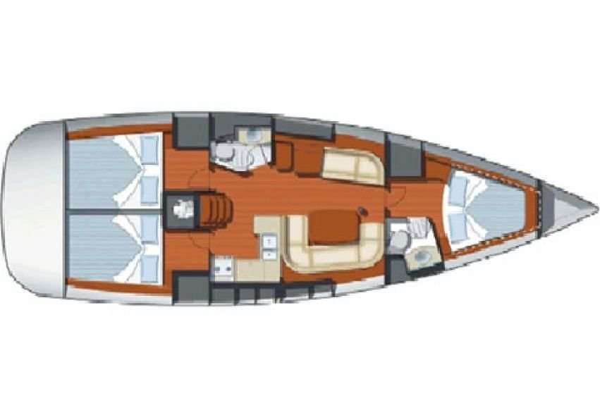 Distribución del barco Sun Odyssey 42i