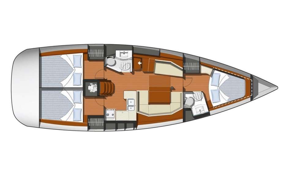 План яхты Sun Odyssey 42i