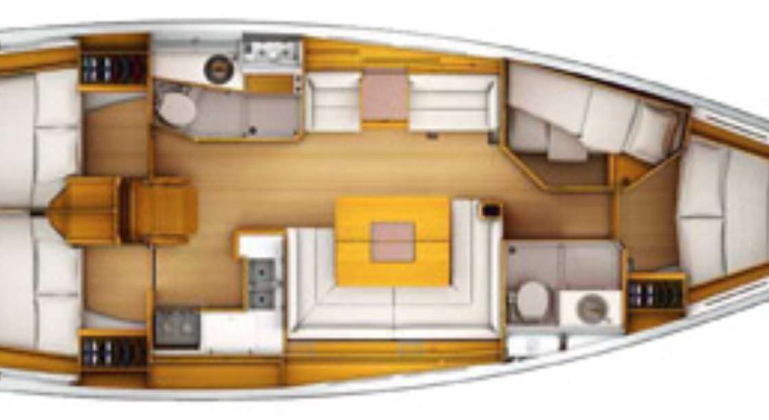 Layout of the boat Sun Odyssey 439