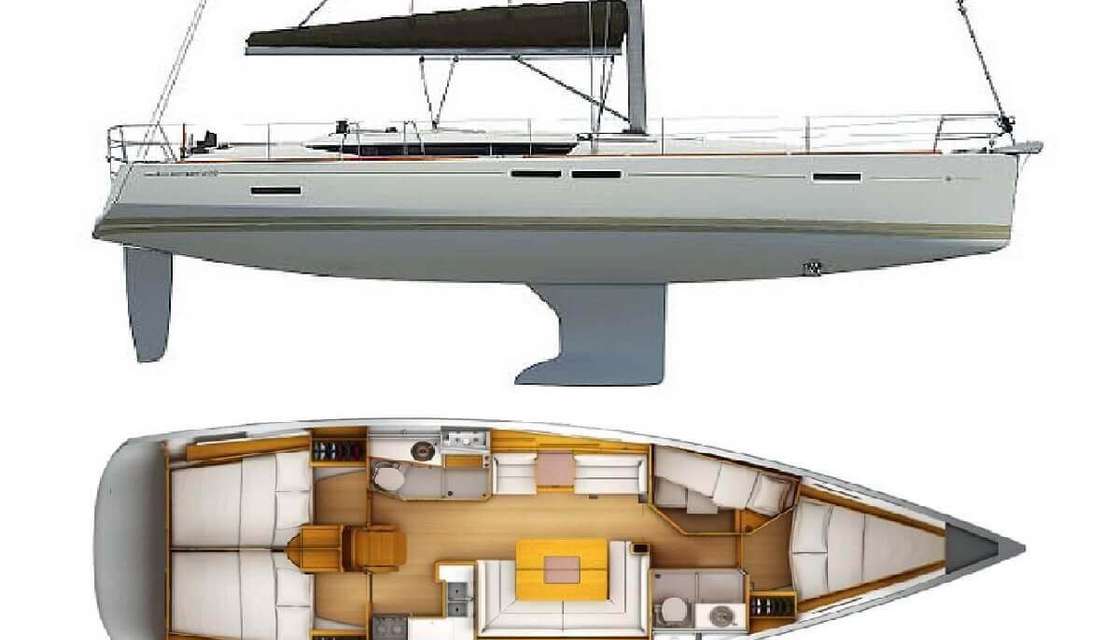 Layout of the boat Sun Odyssey 439