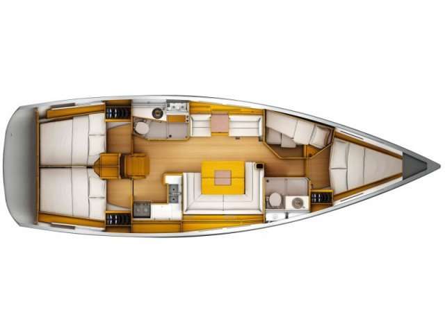 Layout of the boat Sun Odyssey 439