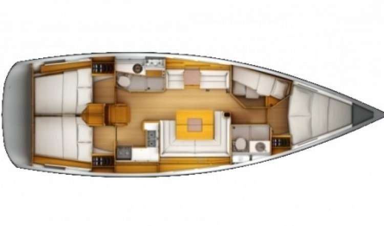 Layout of the boat Sun Odyssey 439