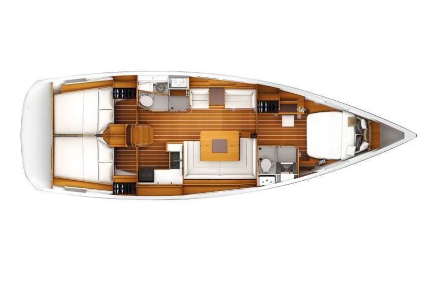 Distribución del barco Sun Odyssey 439