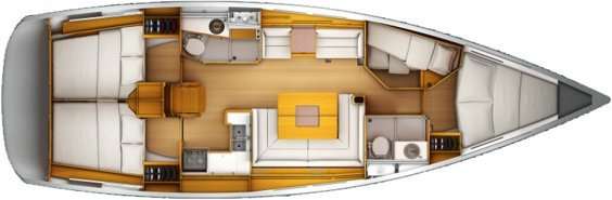 Layout of the boat Sun Odyssey 439