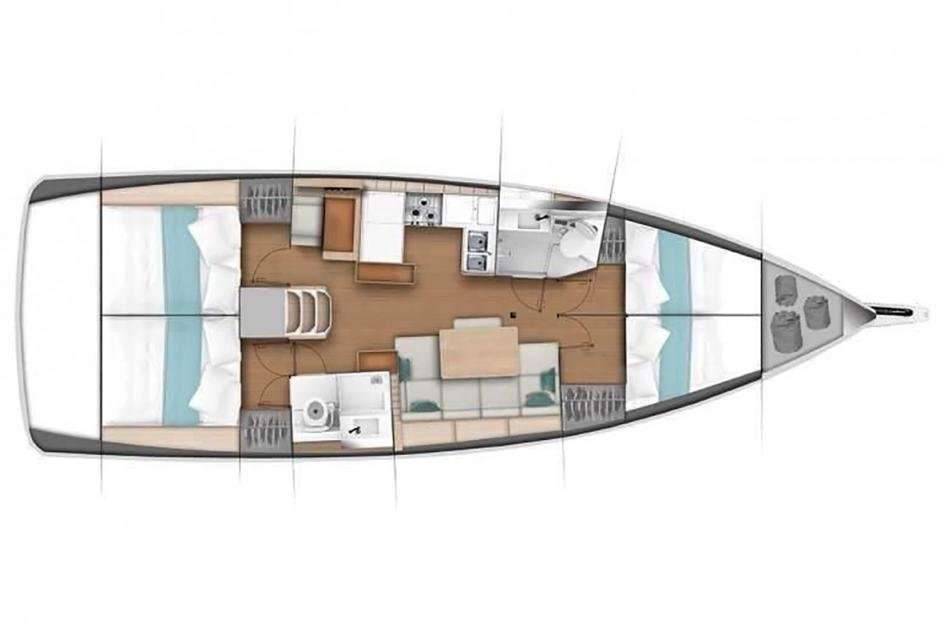 План яхты Sun Odyssey 440