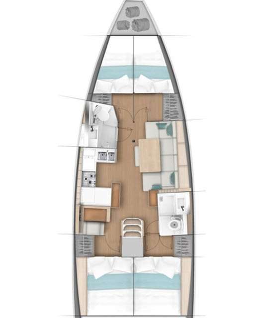 Plans du bateau Sun Odyssey 440