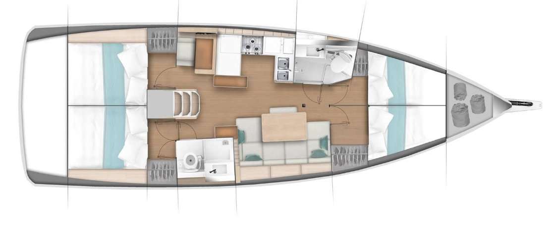 Plans du bateau Sun Odyssey 440