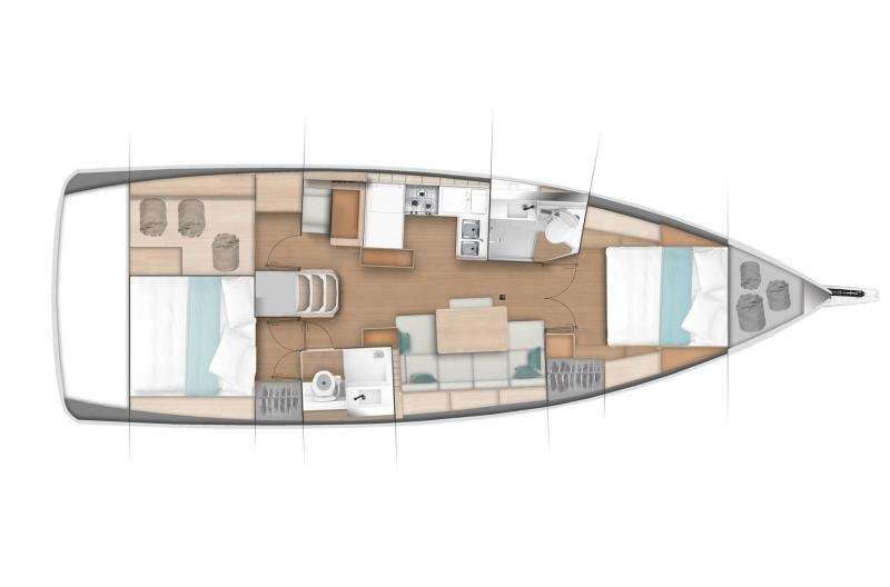 Piano della barca Sun Odyssey 440