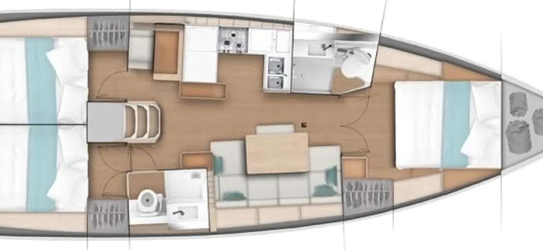 План яхты Sun Odyssey 440
