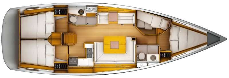 Layout of the boat Sun Odyssey 449