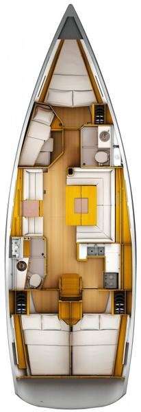 Layout of the boat Sun Odyssey 449