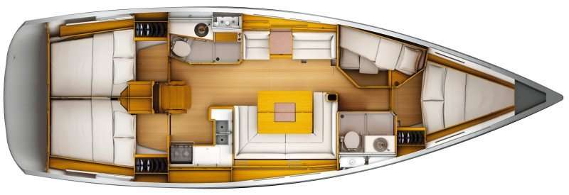 Layout of the boat Sun Odyssey 449