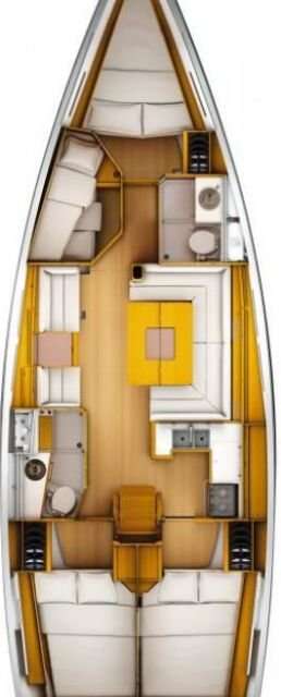 Layout of the boat Sun Odyssey 449