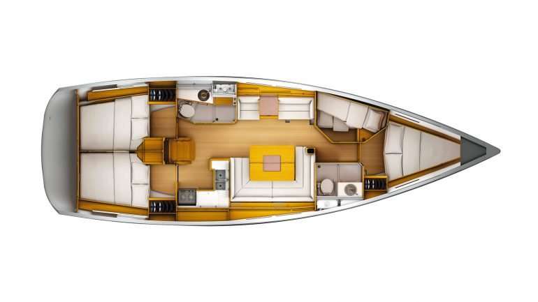 Distribución del barco Sun Odyssey 449