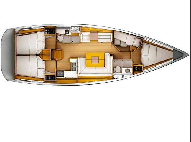 Layout of the boat Sun Odyssey 449