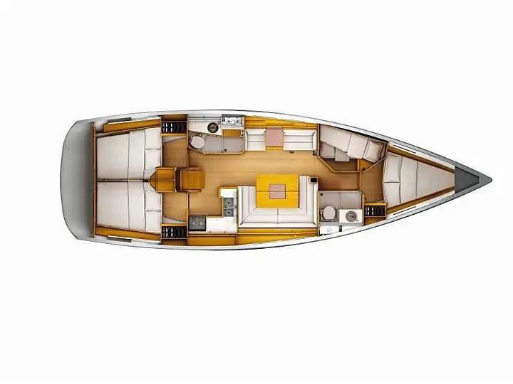 Layout of the boat Sun Odyssey 449