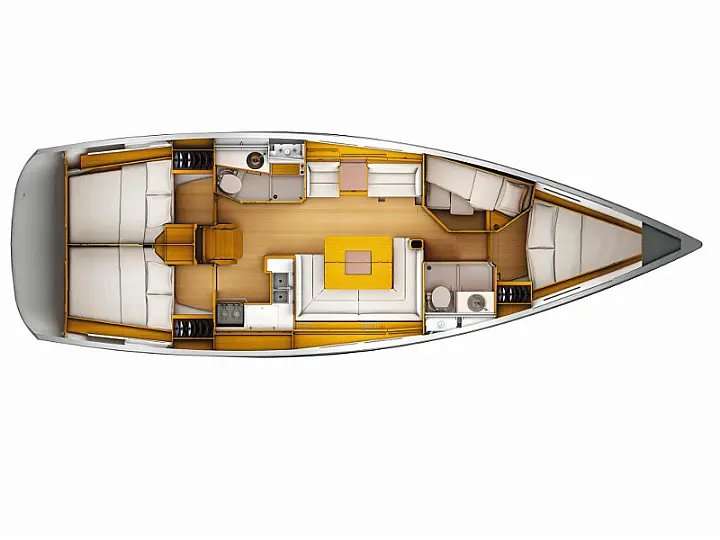 Distribución del barco Sun Odyssey 449