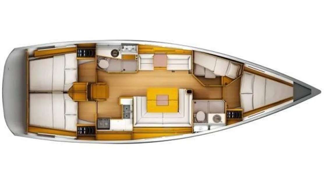 Layout of the boat Sun Odyssey 449