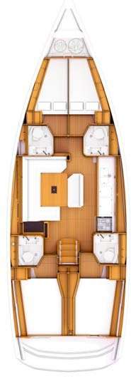 Distribución del barco Sun Odyssey 469