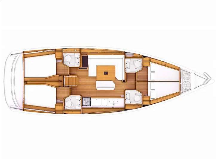 Distribución del barco Sun Odyssey 469