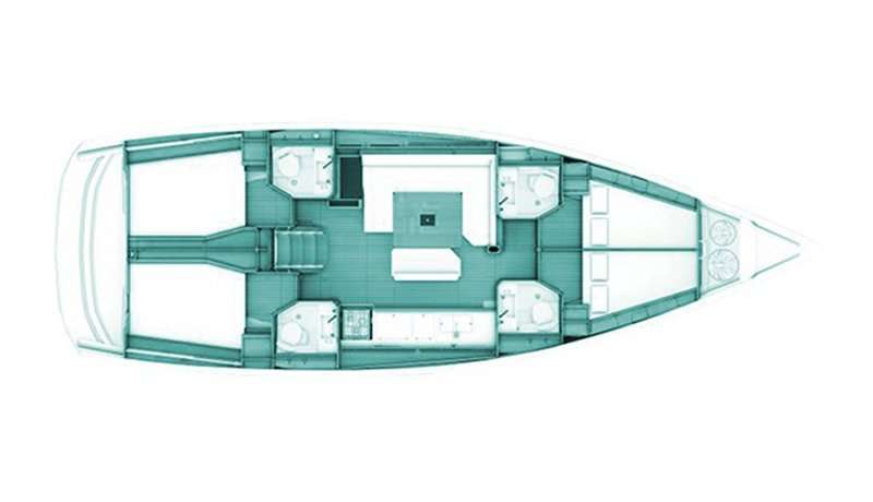 Distribución del barco Sun Odyssey 469