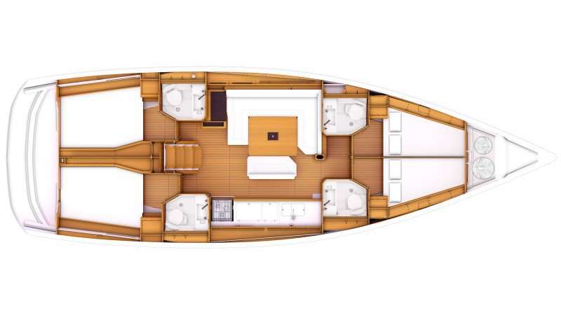 Layout of the boat Sun Odyssey 469