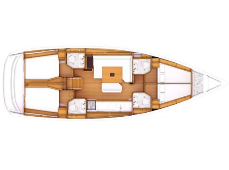 Layout of the boat Sun Odyssey 479