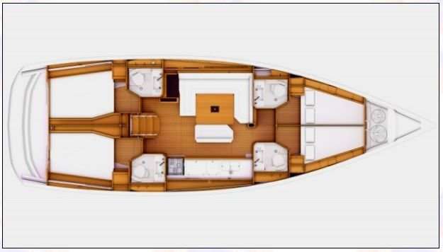 Layout of the boat Sun Odyssey 479